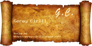 Gerey Cirill névjegykártya